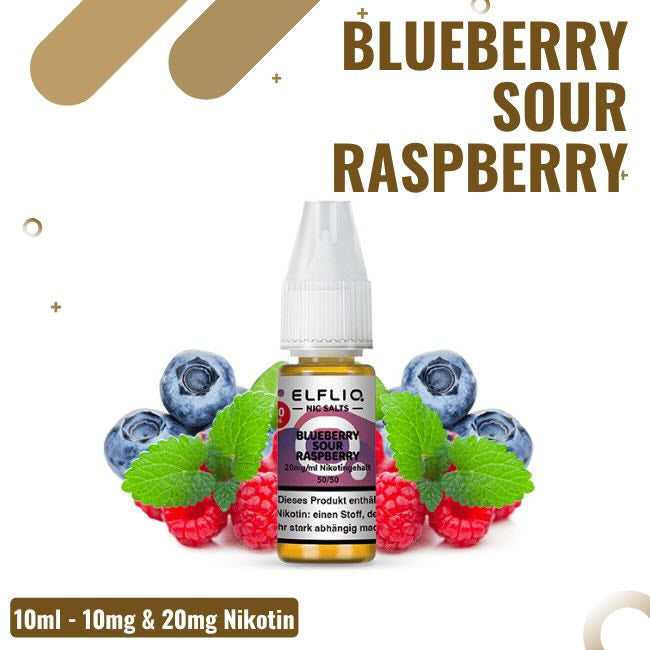 Elf Bar Elfliq Blueberry Sour Raspberry Nic Salt Liquid mit Nikotinsalz