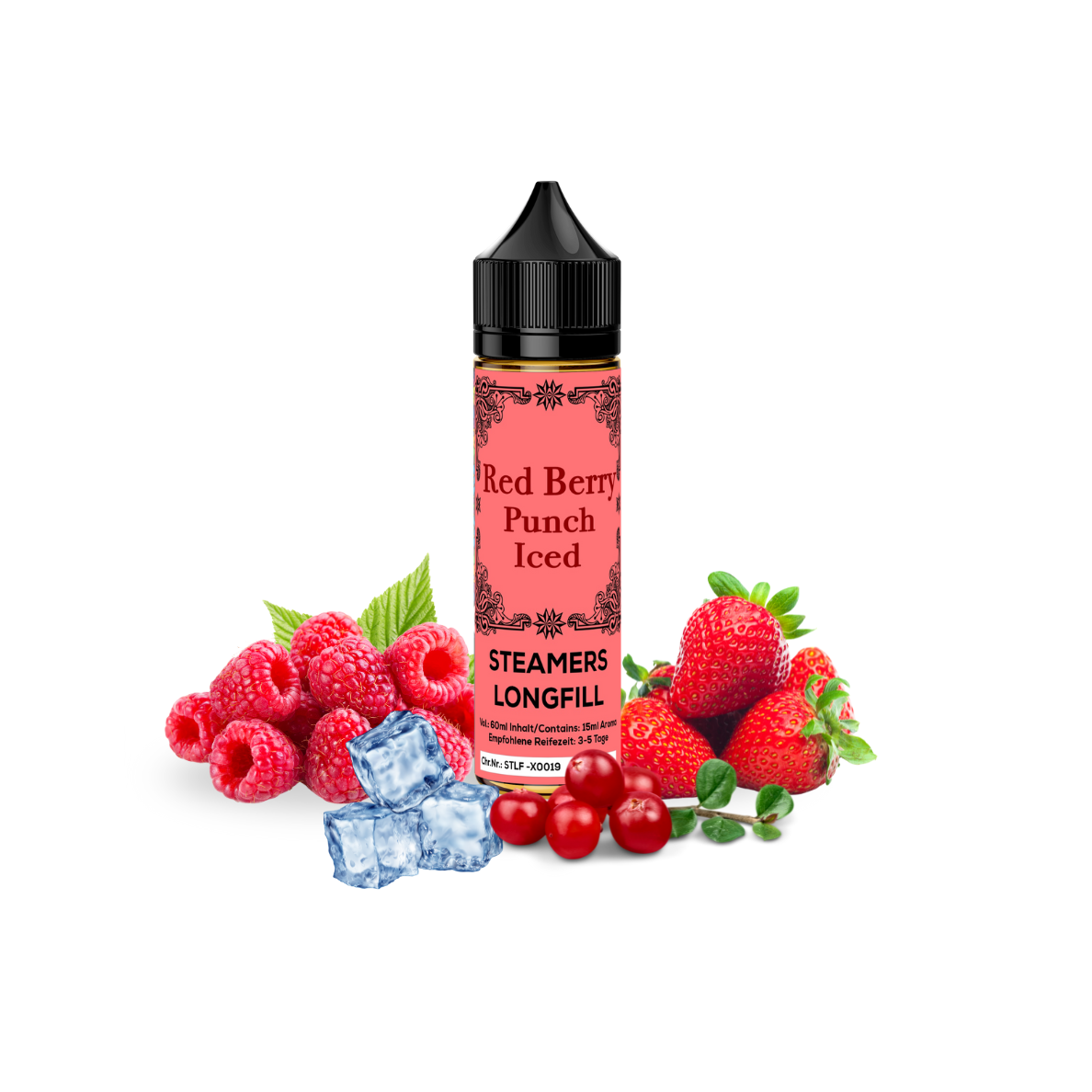 Steamers Lounge Red Berry Punch Iced Longfill E-Liquid – fruchtig-erfrischender Beerenmix mit Cooling Aroma für E-Zigaretten