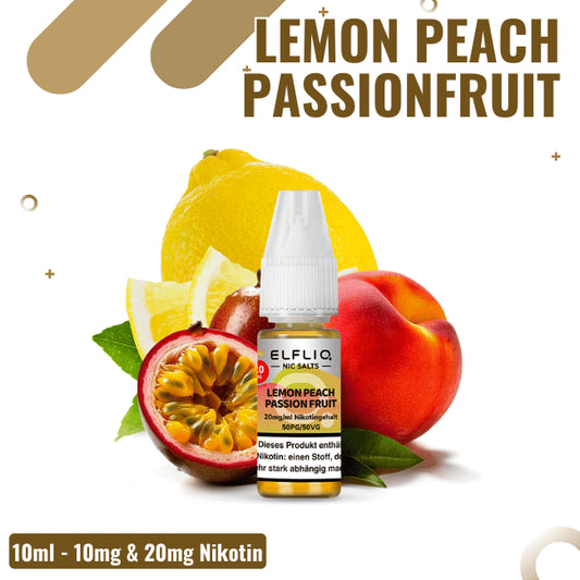 Elf Bar Elfliq Lemon Peach Passionfruit Nic Salt Liquid mit Nikotinsalz