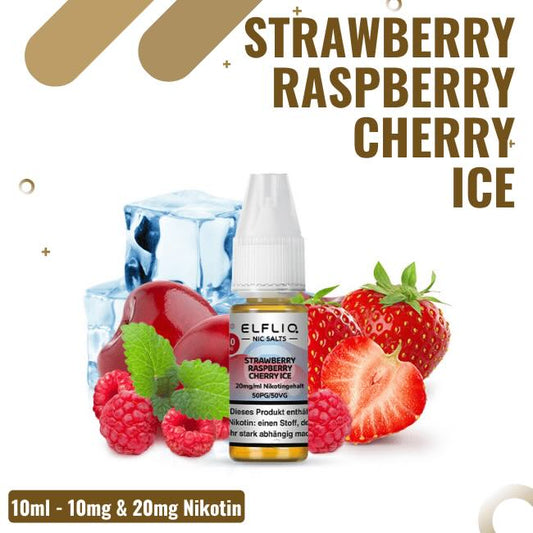 Elf Bar Elfliq Strawberry Raspberry Cherry Ice Nic Salt Liquid mit Nikotinsalz